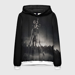 Толстовка-худи мужская Сиреноголовый в Лесу Игра, цвет: 3D-белый