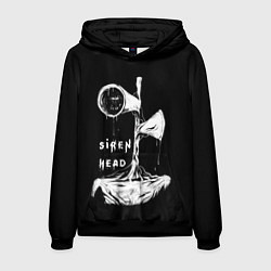 Толстовка-худи мужская Сиреноголовый ЧБ Siren Head, цвет: 3D-черный