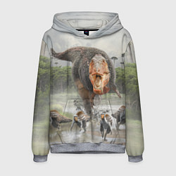 Толстовка-худи мужская Т-Рекс Динозавр Dino Z, цвет: 3D-меланж