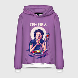 Толстовка-худи мужская ZEMFIRA арт ужин, цвет: 3D-белый