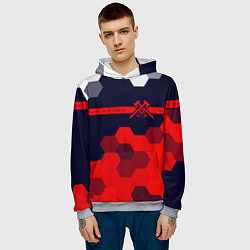 Толстовка-худи мужская New World - Соты Лента, цвет: 3D-меланж — фото 2