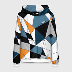 Толстовка-худи мужская Геометрический узор, цвет: 3D-белый