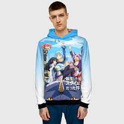 Толстовка-худи мужская О моём перерождении в слизь, цвет: 3D-черный — фото 2