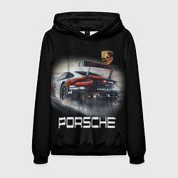 Толстовка-худи мужская PORSHE, цвет: 3D-черный