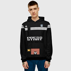 Толстовка-худи мужская Press start, цвет: 3D-черный — фото 2