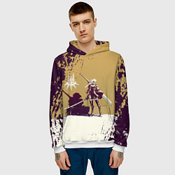 Толстовка-худи мужская Yorha 2B Nier Automata Z, цвет: 3D-белый — фото 2