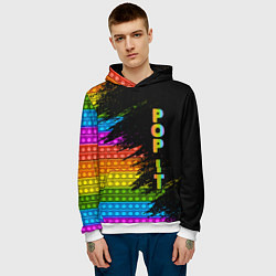Толстовка-худи мужская ИГРУШКА POP it ПОП-ИТ, цвет: 3D-белый — фото 2