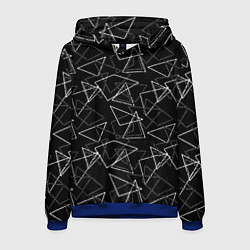 Толстовка-худи мужская Черно-белый геометрический, цвет: 3D-синий