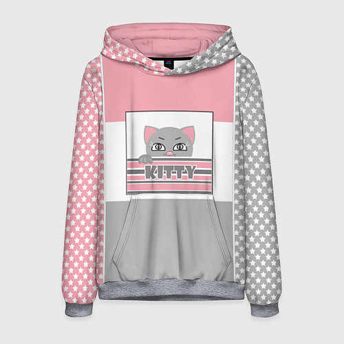 Мужская толстовка Котенок Kitty / 3D-Меланж – фото 1