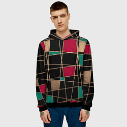 Толстовка-худи мужская Модный абстрактный узор, цвет: 3D-черный — фото 2