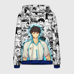 Толстовка-худи мужская ТООРУ ОЙКАВА OIKAWA TORU, цвет: 3D-синий