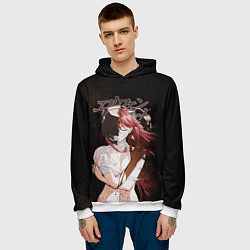 Толстовка-худи мужская Люси Эльфийская песнь, цвет: 3D-белый — фото 2