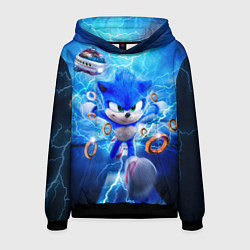 Толстовка-худи мужская SONIC СИНИЙ ЁЖ Z, цвет: 3D-черный