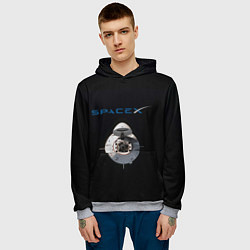 Толстовка-худи мужская SpaceX Dragon 2, цвет: 3D-меланж — фото 2