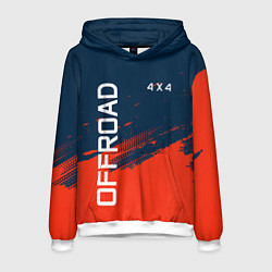 Толстовка-худи мужская OFFROAD 4X4, цвет: 3D-белый