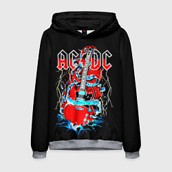 Толстовка-худи мужская ACDC гитара, цвет: 3D-меланж