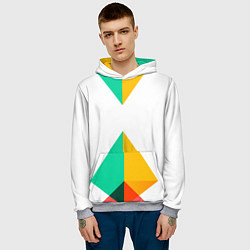 Толстовка-худи мужская Треугольники, цвет: 3D-меланж — фото 2