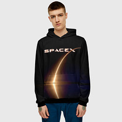 Толстовка-худи мужская Space X, цвет: 3D-черный — фото 2