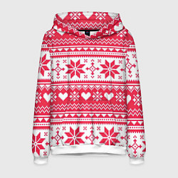 Толстовка-худи мужская Новогодний уют, цвет: 3D-белый