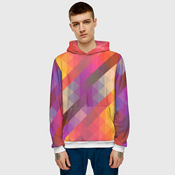 Толстовка-худи мужская Vivid gradient, цвет: 3D-белый — фото 2