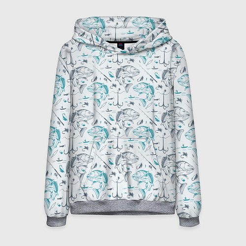 Мужская толстовка Рыбалка / 3D-Меланж – фото 1