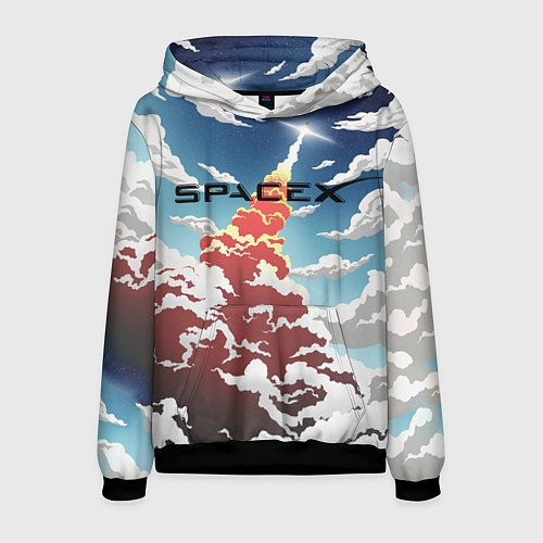 Мужская толстовка Ракета SpaceX / 3D-Черный – фото 1