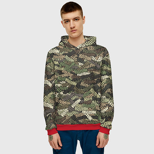 Мужская толстовка Именной камуфляж Колян / 3D-Красный – фото 3