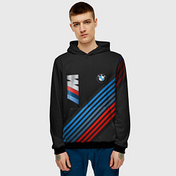 Толстовка-худи мужская BMW STRIPE, цвет: 3D-черный — фото 2