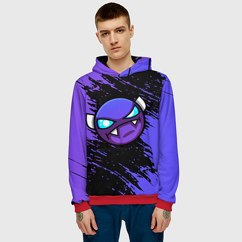 Мужская толстовка Geometry Dash / 3D-Красный – фото 3