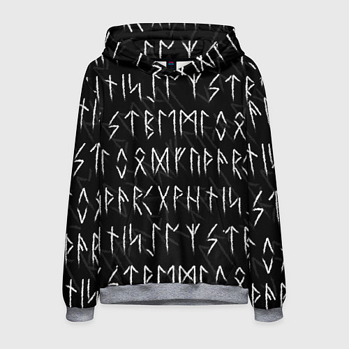 Мужская толстовка СЛАВЯНСКИЕ СКАНДИНАВСКИЕ РУНЫ РУНИЧЕСКИЙ АЛФАВИТ / 3D-Меланж – фото 1