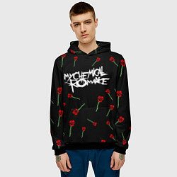 Толстовка-худи мужская MY CHEMICAL ROMANCE РОЗЫ MCR ROSES, цвет: 3D-черный — фото 2