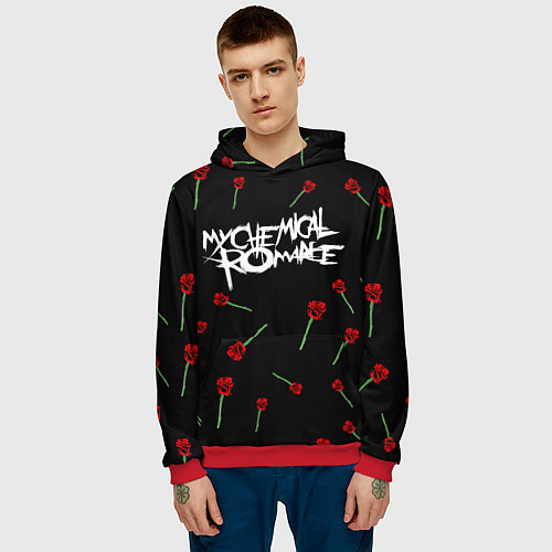 Мужская толстовка MY CHEMICAL ROMANCE РОЗЫ MCR ROSES / 3D-Красный – фото 3