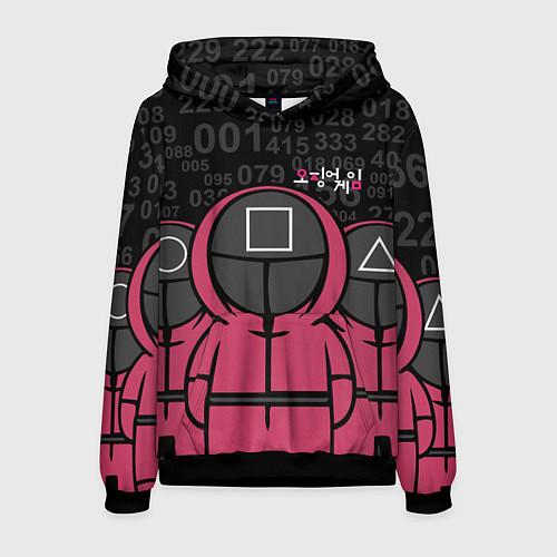 Мужская толстовка SQUID GAME: ФИГУРКИ СТРАЖЕЙ / 3D-Черный – фото 1