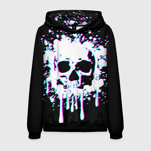 Мужская толстовка Мерцающий череп / 3D-Черный – фото 1