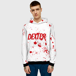 Толстовка-худи мужская Dexter logo Декстер брызги крови, цвет: 3D-черный — фото 2