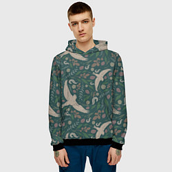 Толстовка-худи мужская Ласточкина политра, цвет: 3D-черный — фото 2