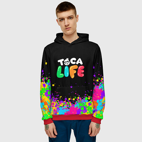 Мужская толстовка Toca Life / 3D-Красный – фото 3
