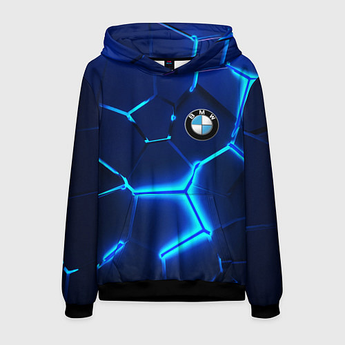 Мужская толстовка BMW LOGO 3Д ПЛИТЫ ГЕОМЕТРИЯ / 3D-Черный – фото 1