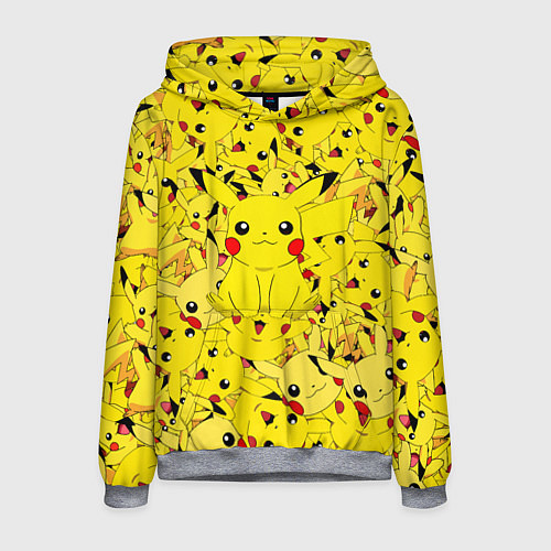 Мужская толстовка ПИКАЧУ ПОКЕМОН PIKA PIKA / 3D-Меланж – фото 1