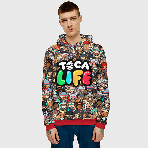 Мужская толстовка Toca Life / 3D-Красный – фото 3