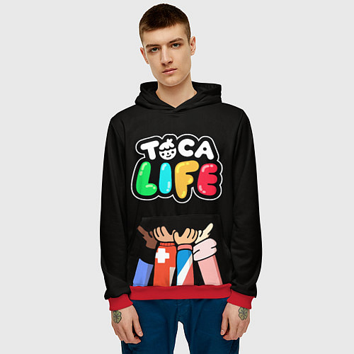 Мужская толстовка Toca Life: Friends / 3D-Красный – фото 3