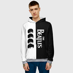 Толстовка-худи мужская The Beatles черно - белый партер, цвет: 3D-меланж — фото 2