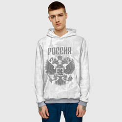 Толстовка-худи мужская Герб России, цвет: 3D-меланж — фото 2