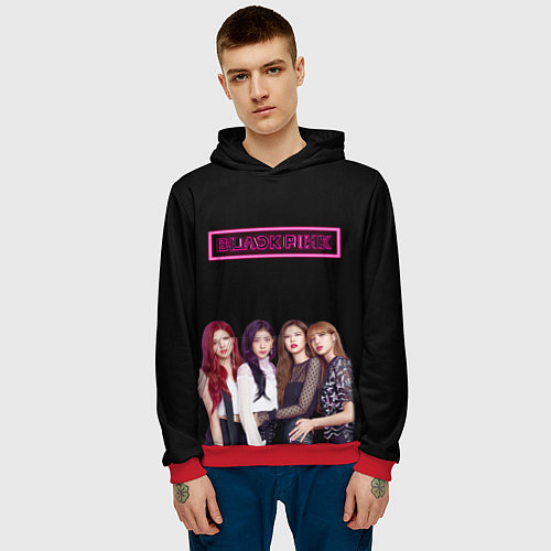 Мужская толстовка BLACKPINK NEON / 3D-Красный – фото 3