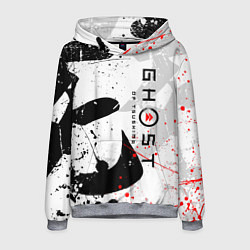 Толстовка-худи мужская GHOST OF TSUSHIMA ПРИЗРАК ЦУСИМЫ БЕЛЫЙ, цвет: 3D-меланж