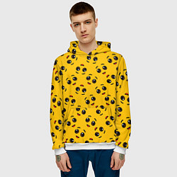 Толстовка-худи мужская FORTNITE BANANA FACE PATTERN ФОРТНАЙТ ЛИЦО БАНАНА, цвет: 3D-белый — фото 2