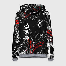 Толстовка-худи мужская Берсерк Черная маска, цвет: 3D-меланж
