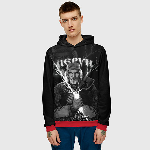 Мужская толстовка Перун Славянский бог / 3D-Красный – фото 3