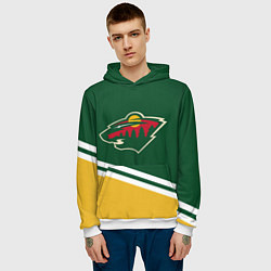 Толстовка-худи мужская Minnesota Wild NHL, цвет: 3D-белый — фото 2