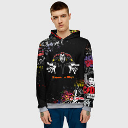 Толстовка-худи мужская Лого рок групп, цвет: 3D-меланж — фото 2